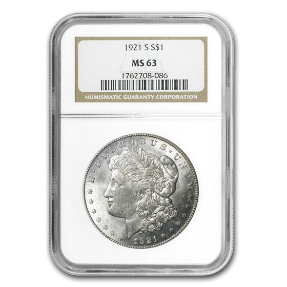 1921-S Morgan Dollar MS-63 NGC