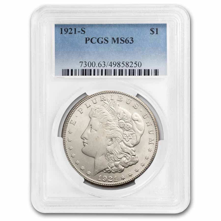 1921-S Morgan Dollar MS-63 PCGS