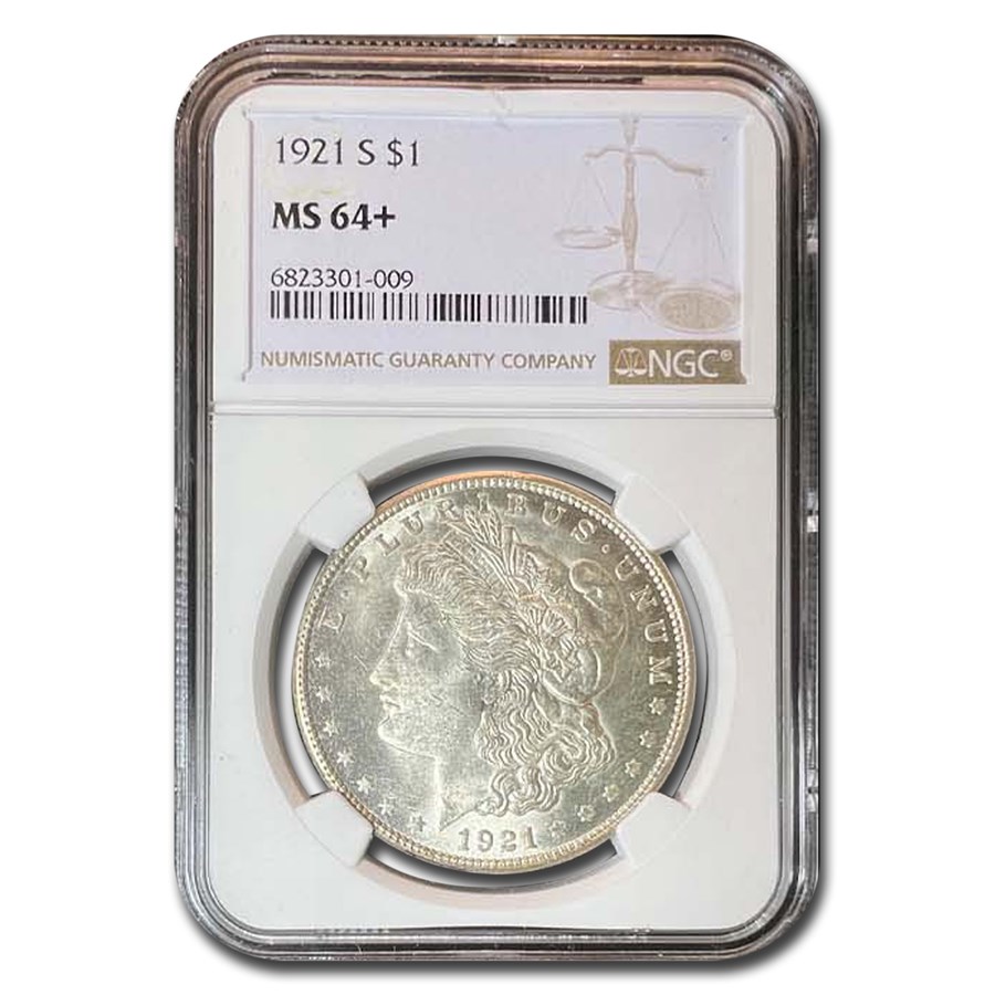 1921-S Morgan Dollar MS-64+ NGC