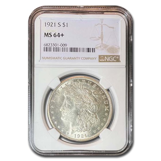 1921-S Morgan Dollar MS-64+ NGC 1921-S Morgan Dollar MS-64+ NGC