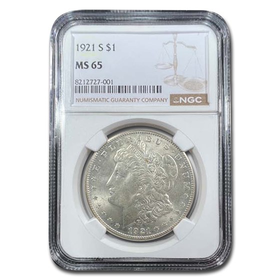 1921-S Morgan Dollar MS-65 NGC 1921-S Morgan Dollar MS-65 NGC