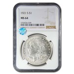 1921-S Morgan Silver Dollar MS-64+ NGC (Plus)
