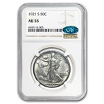 1921-S Walking Liberty Half Dollar AU-55 NGC (CAC)