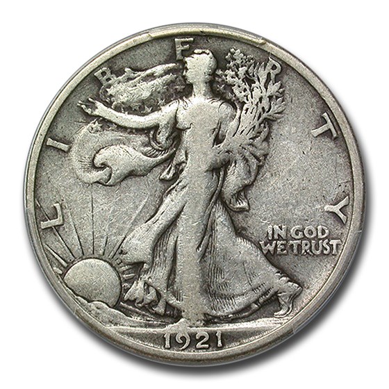 1921-S Walking Liberty Half Dollar Fine-15 PCGS 1921-S Walking Liberty Half Dollar Fine-15 PCGS