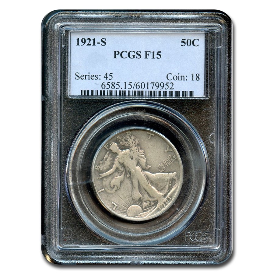 1921-S Walking Liberty Half Dollar Fine-15 PCGS