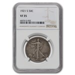 1921-S Walking Liberty Half Dollar VF-35 NGC