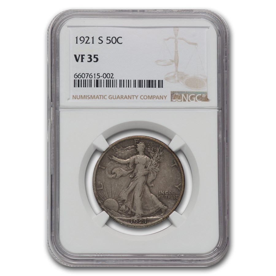 1921-S Walking Liberty Half Dollar VF-35 NGC