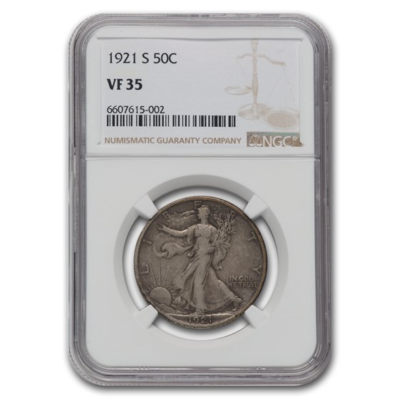 1921-S Walking Liberty Half Dollar VF-35 NGC 1921-S Walking Liberty Half Dollar VF-35 NGC