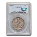 1921-S Walking Liberty Half Dollar VF-35 PCGS CAC