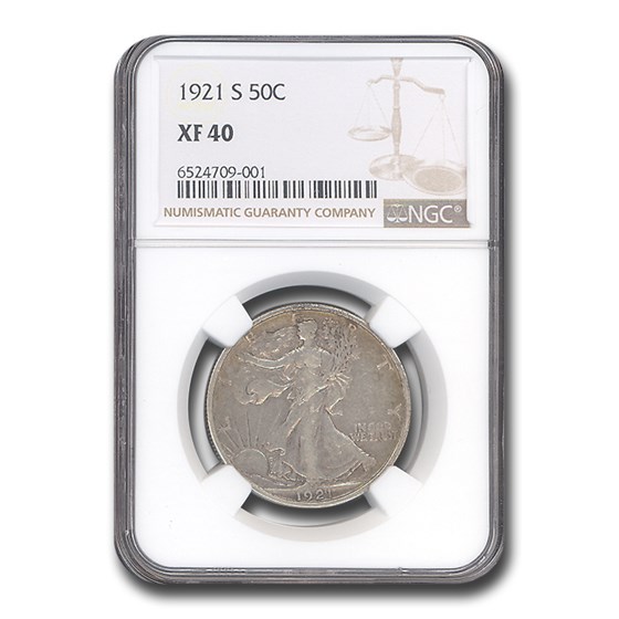 1921-S Walking Liberty Half Dollar XF-40 NGC 1921-S Walking Liberty Half Dollar XF-40 NGC