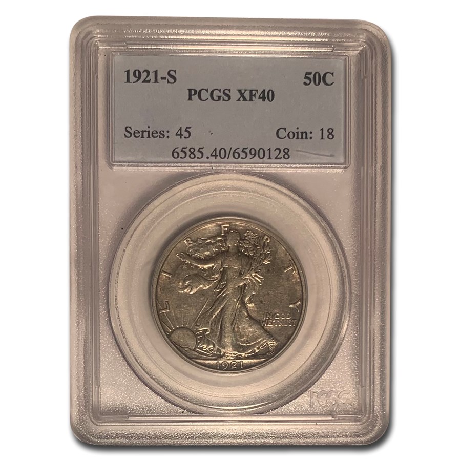 1921-S Walking Liberty Half Dollar XF-40 PCGS