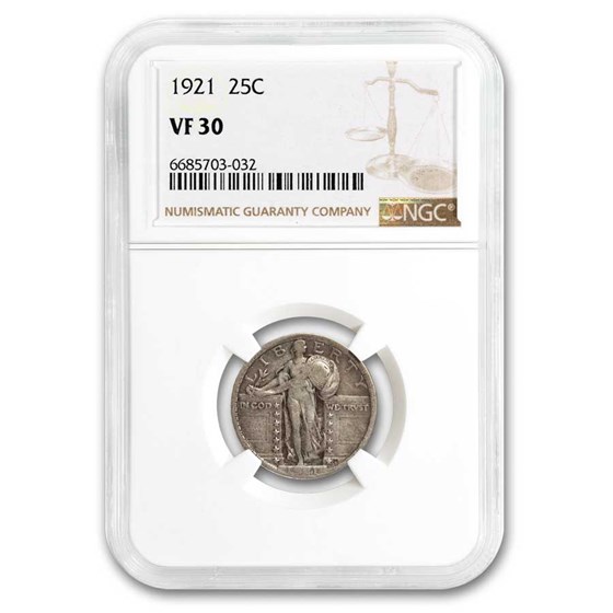 1921 Standing Liberty Quarter VF-30 NGC 1921 Standing Liberty Quarter VF-30 NGC