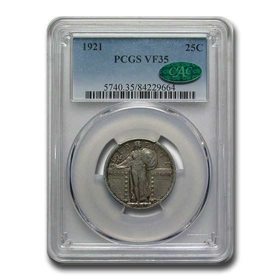 1921 Standing Liberty Quarter VF-35 PCGS CAC 1921 Standing Liberty Quarter VF-35 PCGS CAC