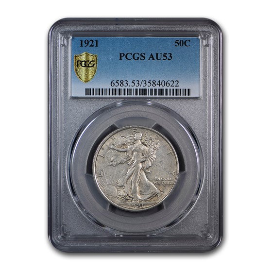 1921 Walking Liberty Half Dollar AU-53 PCGS 1921 Walking Liberty Half Dollar AU-53 PCGS