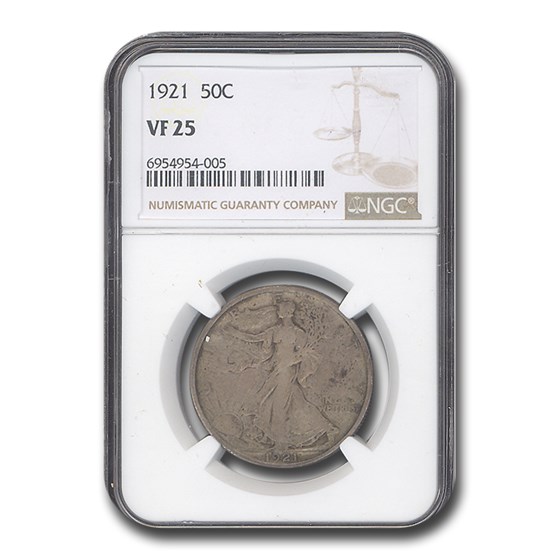 1921 Walking Liberty Half Dollar VF-25 NGC 1921 Walking Liberty Half Dollar VF-25 NGC