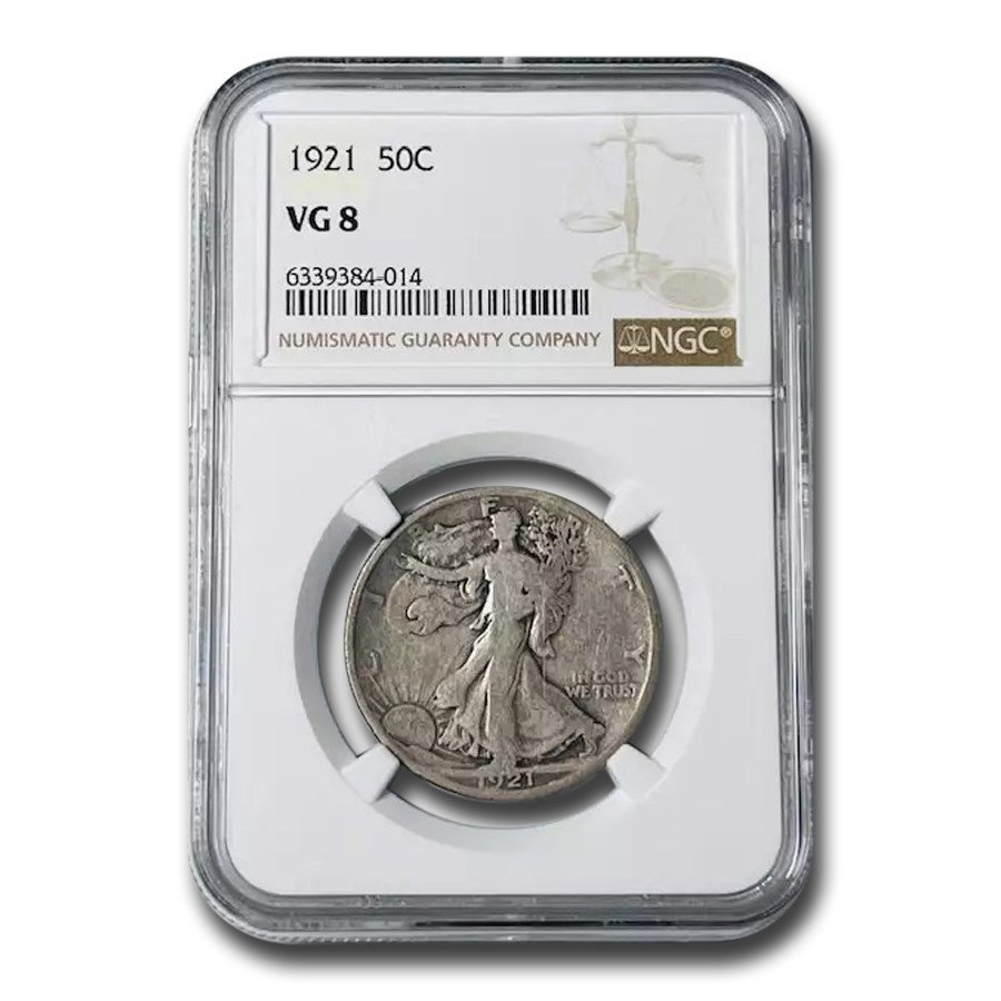 1921 Walking Liberty Half Dollar VG-8 NGC