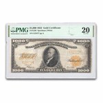 1922 $1,000 Gold Certificate VF-20 PMG (Fr#1220)