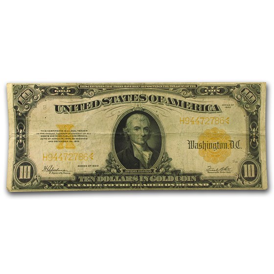 1922 $10 Gold Certificate Avg Circ 1922 $10 Gold Certificate Avg Circ