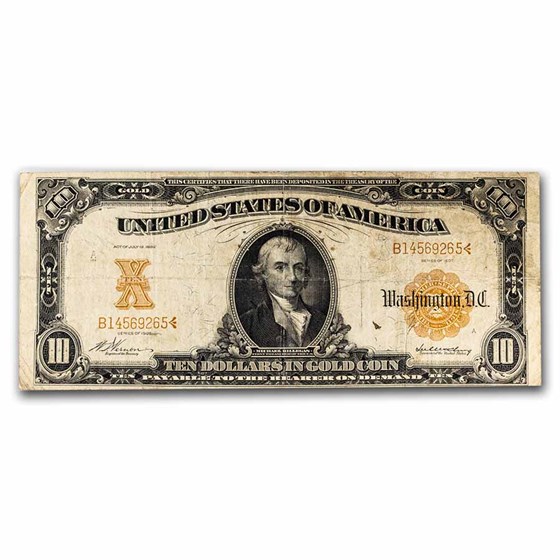 1922 $10 Gold Certificate VG (Fr#1168) 1922 $10 Gold Certificate VG (Fr#1168)