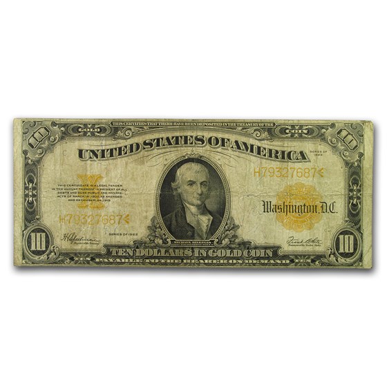1922 $10 Gold Certificate VG (Fr#1173)