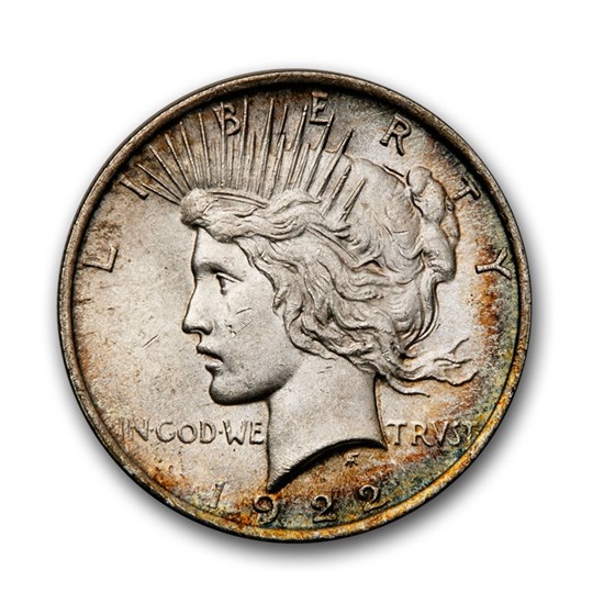 1922-1925 Peace Dollar BU (Originally Toned)