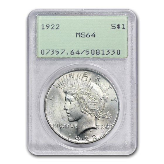 1922-1925 Peace Dollars MS-64 PCGS (Old Rattler Holder) 1922-1925 Peace Dollars MS-64 PCGS (Old Rattler Holder)
