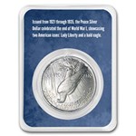 1922-1925 Peace Silver Dollar BU - w/Eagle Wings Card
