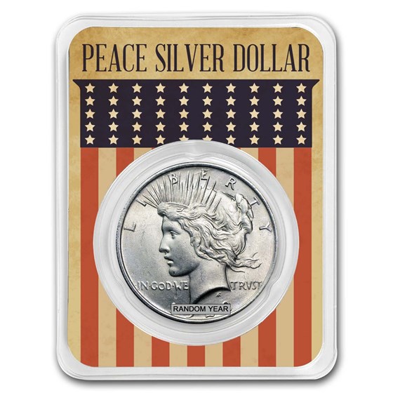 1922-1925 Peace Silver Dollar BU- w/Flag Card 1922-1925 Peace Silver Dollar BU- w/Flag Card