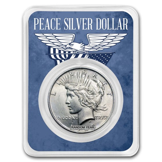 1922-1925 Peace Silver Dollar Eagle Wings Card BU (Random Year) 1922-1925 Peace Silver Dollar Eagle Wings Card BU (Random Year)