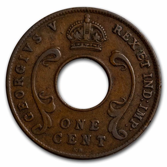 1922-1935 British East Africa Bronze 1 Cent George V Avg Circ 1922-1935 British East Africa Bronze 1 Cent George V Avg Circ