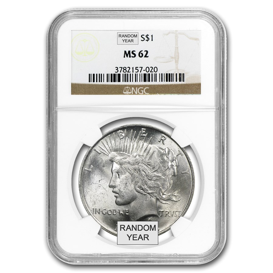 1922-1935 Peace Dollars MS-62 NGC