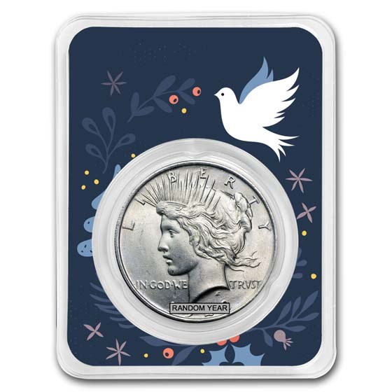 1922-1935 Peace Silver Dollar BU - w/Dove of Peace Card 1922-1935 Peace Silver Dollar BU - w/Dove of Peace Card