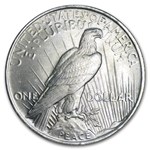1922-1935 Peace Silver Dollar BU - w/Happy Holidays Card