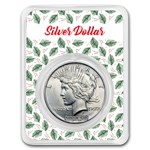 1922-1935 Peace Silver Dollar BU - w/Merry Christmas Card