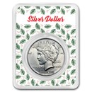 1922-1935 Peace Silver Dollar BU - w/Merry Christmas Card
