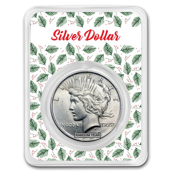 1922-1935 Peace Silver Dollar BU - w/Merry Christmas Card 1922-1935 Peace Silver Dollar BU - w/Merry Christmas Card