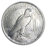 1922-1935 Peace Silver Dollar BU - w/Snowy Village Card
