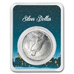 1922-1935 Peace Silver Dollar BU - w/Snowy Village Card