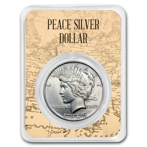 1922-1935 Peace Silver Dollar Eagle Map Card BU (Random Year) 1922-1935 Peace Silver Dollar Eagle Map Card BU (Random Year)