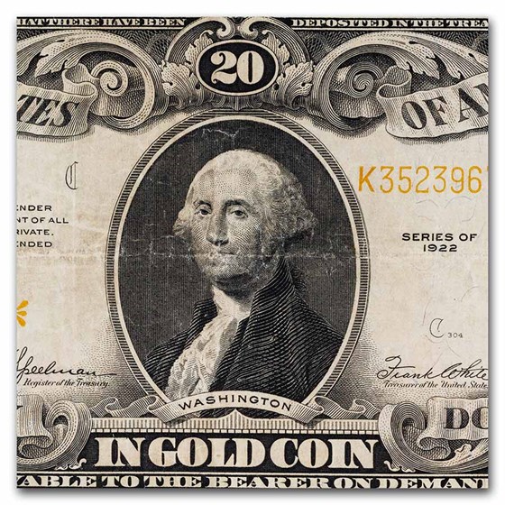 Buy 1922 $20 Gold Certificate F/VF (Fr#1187) Details APMEX Buy 1922 $20 Gold Certificate F/VF (Fr#1187) Details APMEX