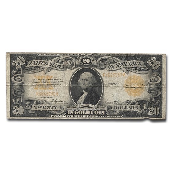 Buy 1922 $20 Gold Certificate VF 20 PMG (Fr#1187m) APMEX Buy 1922 $20 Gold Certificate VF 20 PMG (Fr#1187m) APMEX