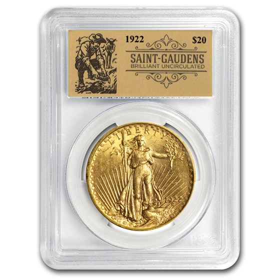 1922 $20 Saint-Gaudens Double Eagle BU PCGS (Prospector Label) 1922 $20 Saint-Gaudens Double Eagle BU PCGS (Prospector Label)