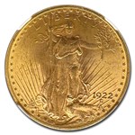 1922 $20 St Gaudens Gold Double Eagle MS-64 NGC CAC