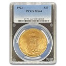 1922 $20 St Gaudens Gold Double Eagle MS-64 PCGS