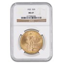 1922 $20 St Gaudens Gold Double Eagle MS-65 NGC