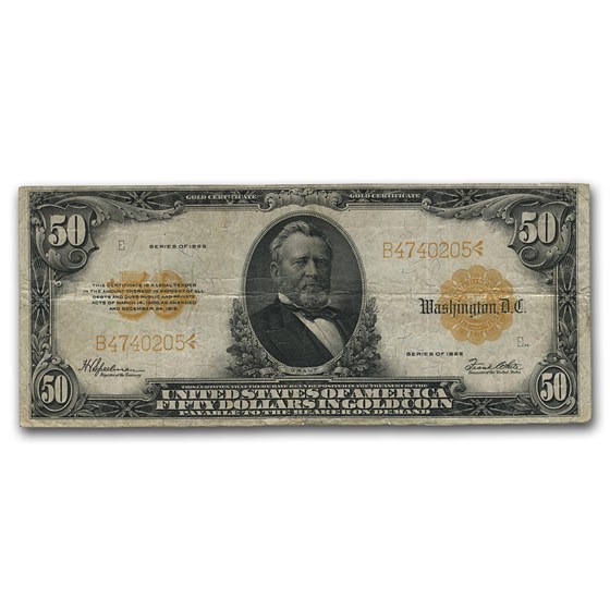 1922 $50 Gold Certificate Fine (Fr#1200) 1922 $50 Gold Certificate Fine (Fr#1200)
