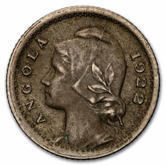 1922 Angola Copper-Nickel 10 Centavos XF