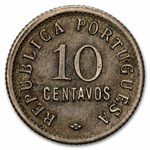 1922 Angola Copper-Nickel 10 Centavos XF