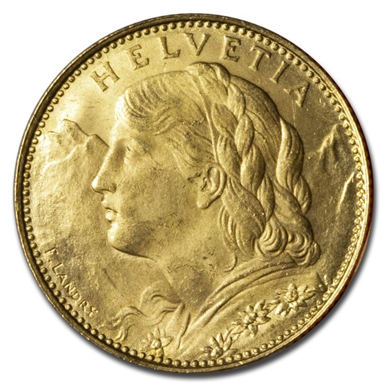 1922 B Switzerland Gold 10 Francs BU 1922 B Switzerland Gold 10 Francs BU