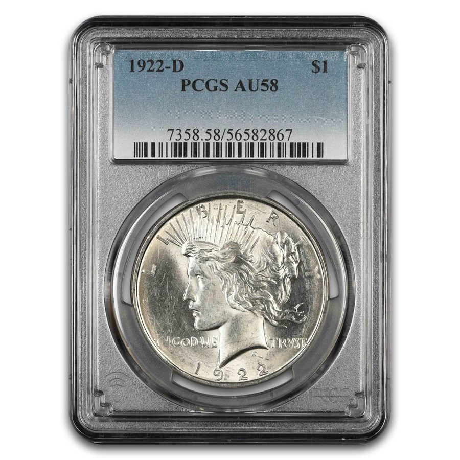1922-D Peace Dollar AU-58 PCGS